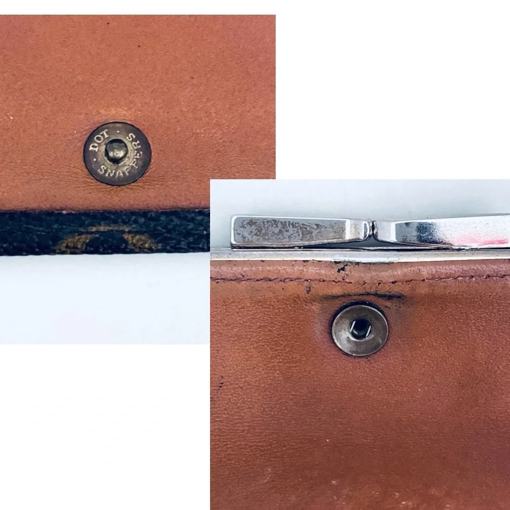 Vintage Louis Vuitton Monogram Print Kiss Lock Wallet Saks Fifth Avenue Rare